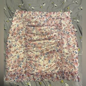 Free People ruched floral skirt